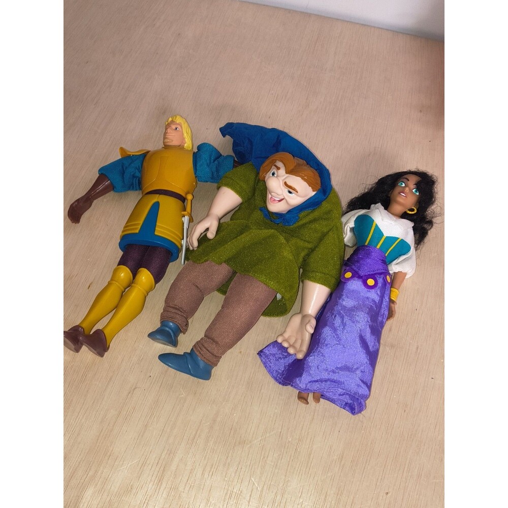 VTG Disney Hunchback of Notre Dame Burger King 9" Figures Quasimodo Esmeralda